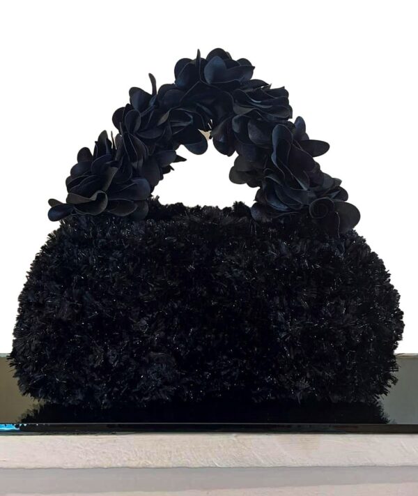 BORSA FLOWERS BLACK